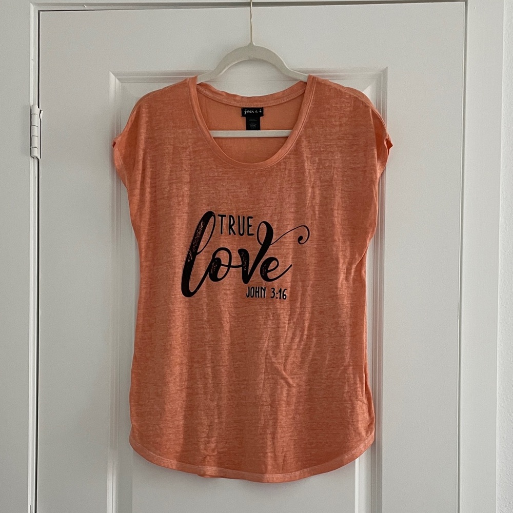 joei & i Burnout T-shirt True Love John 3:16 Scoop Short Sleeve Tee